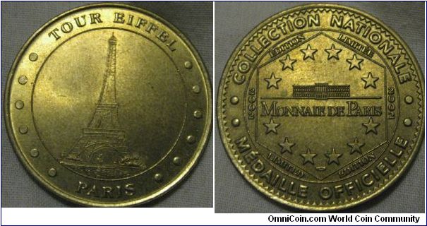 limited edition medal minted by paris mint, eiffel tower