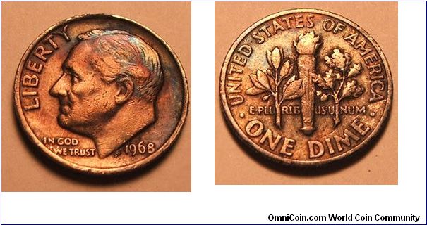 This is what happens to a dime after spending an unspecified amount of time in a bathroom sink.