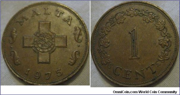 1975 1 cent, old reverse (mule?) the obverse was changed in this year