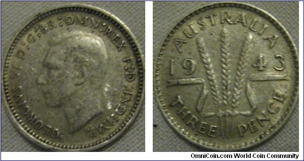 very nice, lustre traces around legends, this particular 1943 was minted in melbourne.