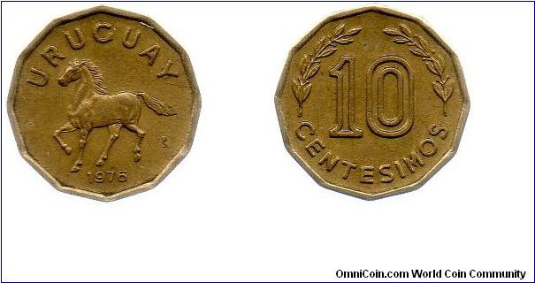 1976 10 centesimos - horse