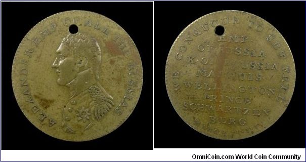 Capitulation de Paris (Alexander I) - Brass jetton mm. 25