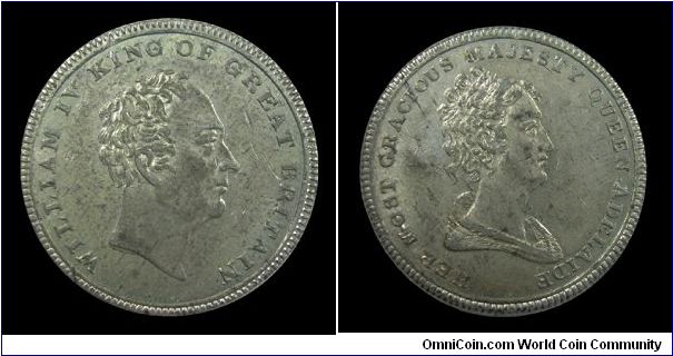 Accession of the king William IV - White metal medal mm. 25