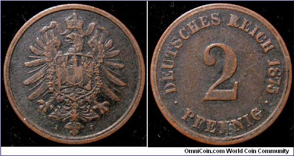 1875 (J) 2 Pfennig