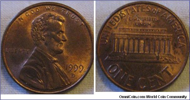 lustrous 1999 D cent
