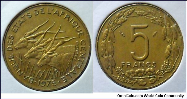 5 francs. 
Central African States