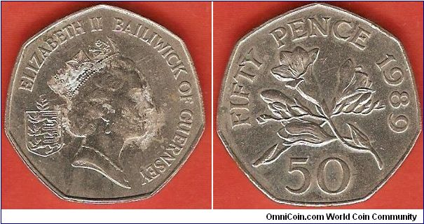 50 pence
Freesia flower
Elizabeth II by Raphael Makhlouf (dirty coin)
copper-nickel