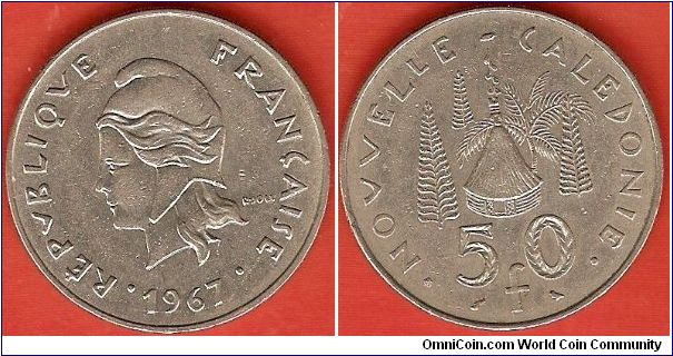 New Caledonia
50 francs
nickel