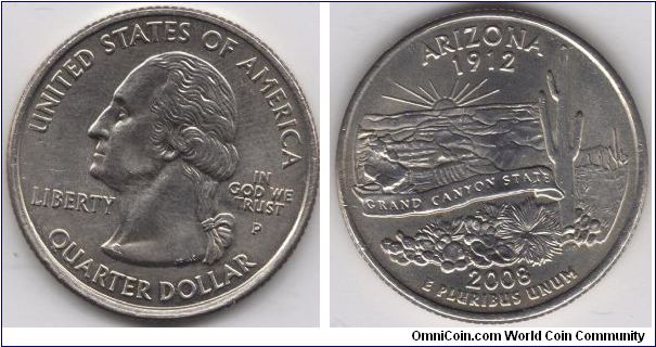 State Quarter Arizona.
Pennsylvania mint