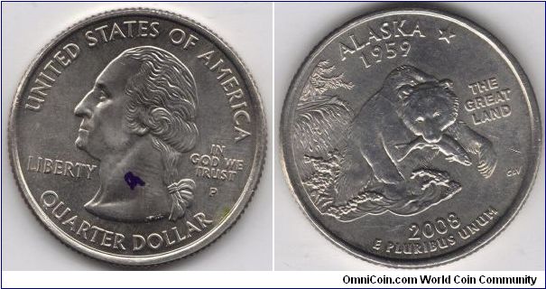 State Quarter Alaska.
Pennsylvania mint