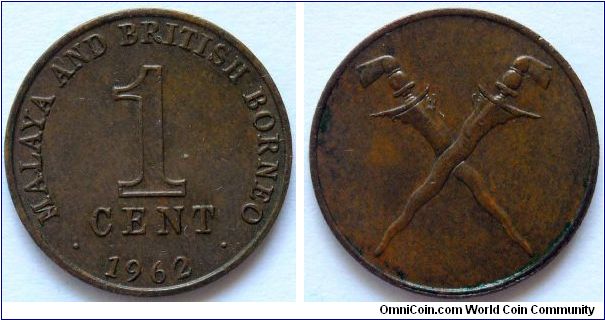 1 cent.
Malaya and British Borneo