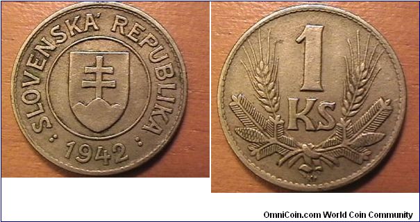 SLOVENSKA REPUBLIKA, 1 KORUNA, Copper-nickel