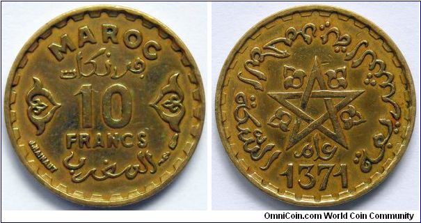 10 francs.
1952