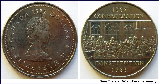 1 dollar.
1982, Constitution