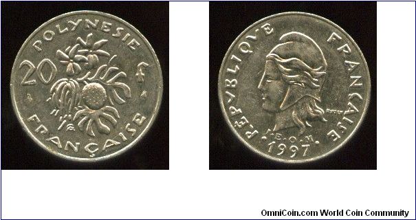 20 Francs
Flowers, vanilla shoots, bread fruit
Designed by A Guzman
Liberty head, IEOM below head
Designed by R Joly