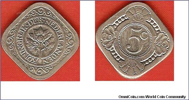 5 cents (stuiver)
square coin
orange branch
copper-nickel