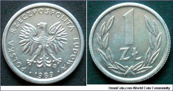 1 zloty.
49.410.000 minted in 1989.