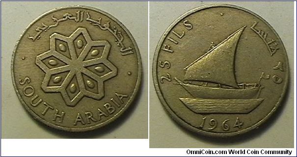 South Arabia, 25 Fils, Copper-nickel
