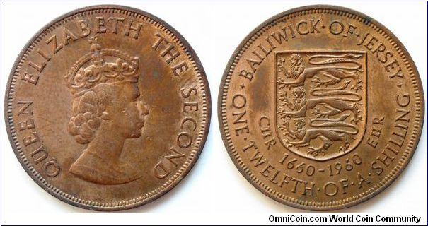 1/12 shilling.
1960, Accession King Charles II - 1660