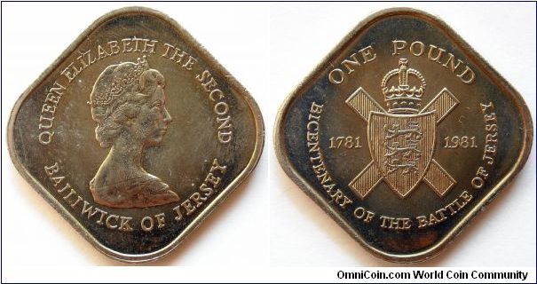 1 pound.
1981, Bicentenary of the Battle of Jersey (1781-1981)