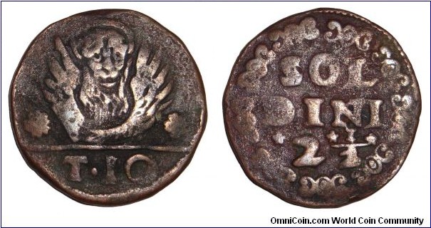 CRETE (CANDIA)~2 1/2 Soldino 1630's? Under Venetian Sovereignty.