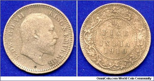 1/2 pice.
Edward VII (1901-1910).
British India.


Br.