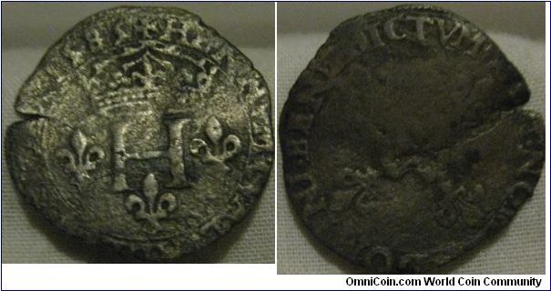 1585 Henry III Billon double sol parisis, bit battered around the edges but still some very nice details, and anyway its very old