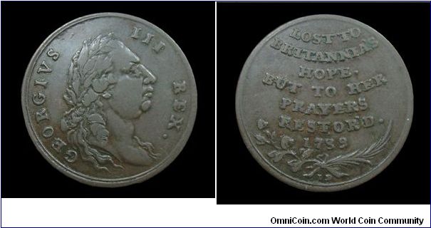 Recovery of George III from illness - AE medal - mm. 29