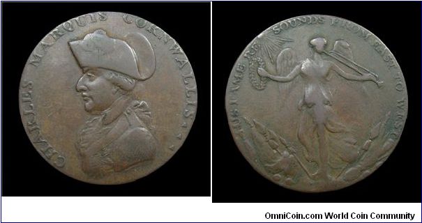 Charles Marquis Cornwallis - 1 Penny token - mm. 32