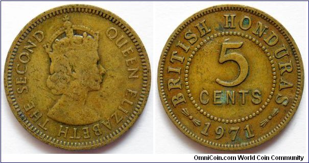 5 cents.
1971, British Honduras
