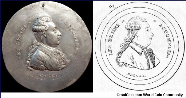 Jacques Necker, France.

The Minister of Finance when the French economy collapsed leading to the French Revolution. A huge piece, 70mm.                                                                                                                                                                                                                                                                                                                                                                          