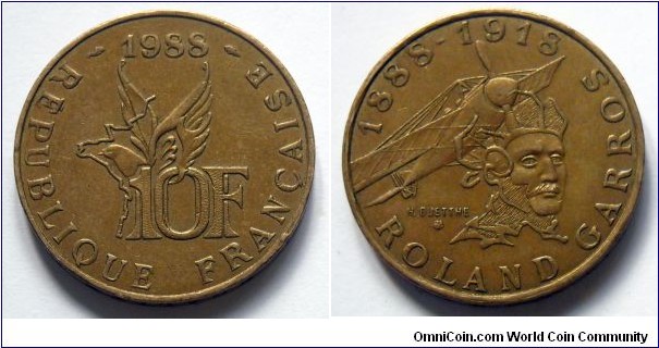 10 francs.
1988, Roland Garros
(1888-1918)