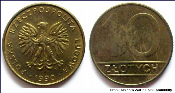 10 zlotych.
1990, Brass. Mintage 106.892.000 units.