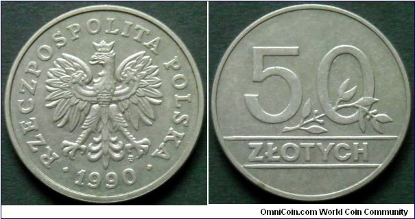 50 zlotych.
1990, Republic of Poland