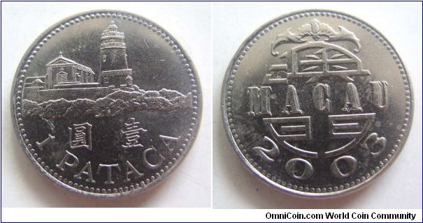 UNC grade 2003 years 1 Dollar .Macau.It has 26mm diameter,weight 9g