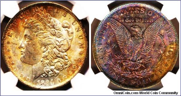 1884-O, Nice toned reverse, NGC-MS61.