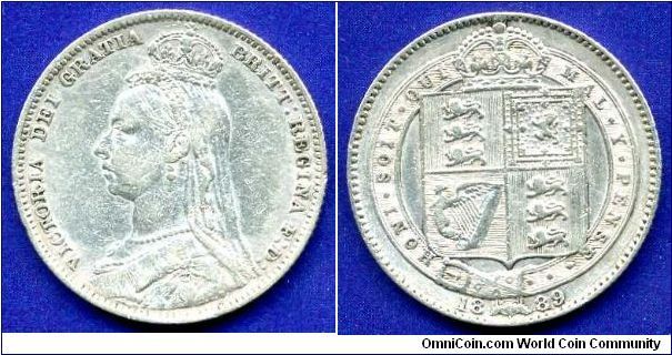 Shilling.
Jubilee Issue.
Large Jubilee Bust.
Victoria (1837-1901) Queen.


Ag925f. 5,65gr.