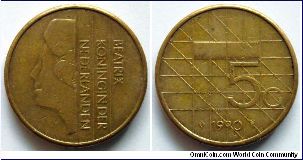 5 guldens.
1990