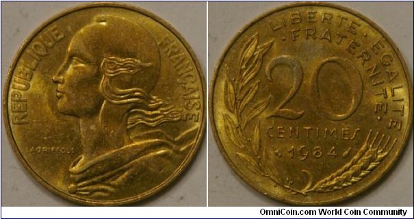 20 centimes
(Al-bronze), 24 mm