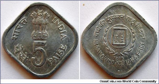 5 paise.
1979, International Year of the Child