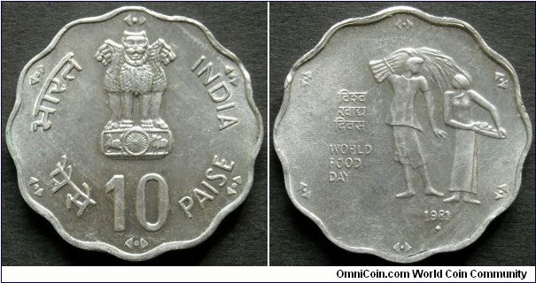 10 paise.
1981, World Food Day