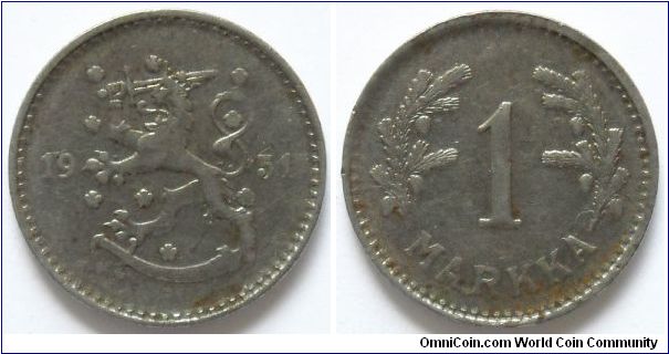 1 markka.
1951, Iron