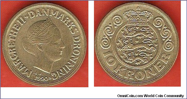 10 kroner
Margrethe II
aluminum-bronze