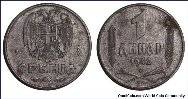 SERBIA~1 Dinar 1942.