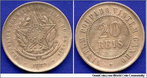 20 reis.
Estados Unidos Do Brazil.
Mintage 630,000 units.


Br.