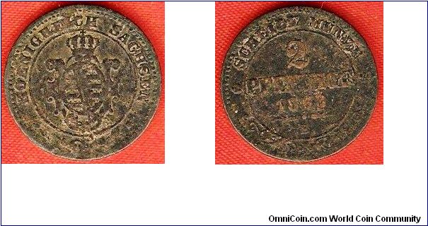 Kingdom of Saxony
2 pfennige
copper