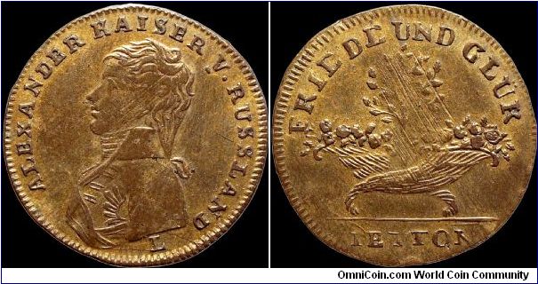 Alexander Ier de Russie, German States.

Heavy adjustment marks on the reverse, which makes little sense in a medal.                                                                                                                                                                                                                                                                                                                                                                                              