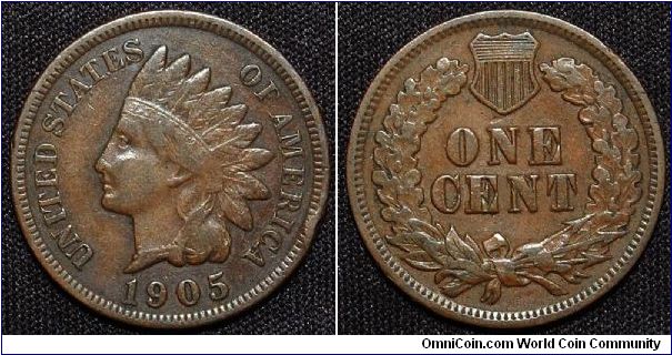 USA 1905 1 cent.