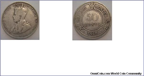 1919 50 cents - British Honduras