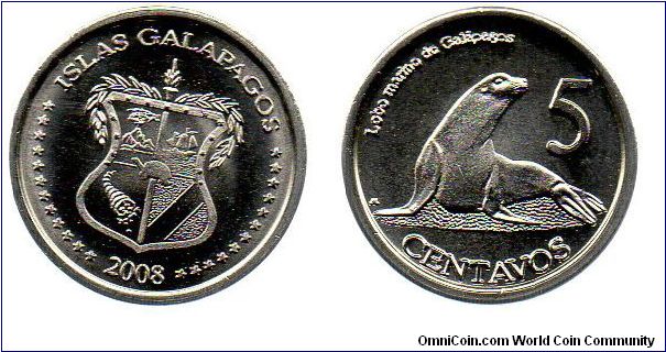 Galapagos Islands 2008 5 centavos
